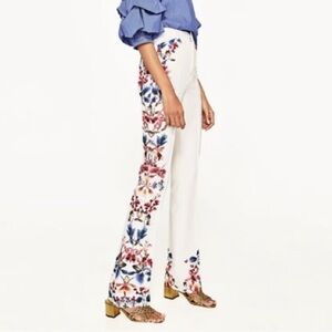Like New Zara Side Floral Print Trouser Pants